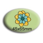 100 badges magnétiques ovales 65mm x 45 mm