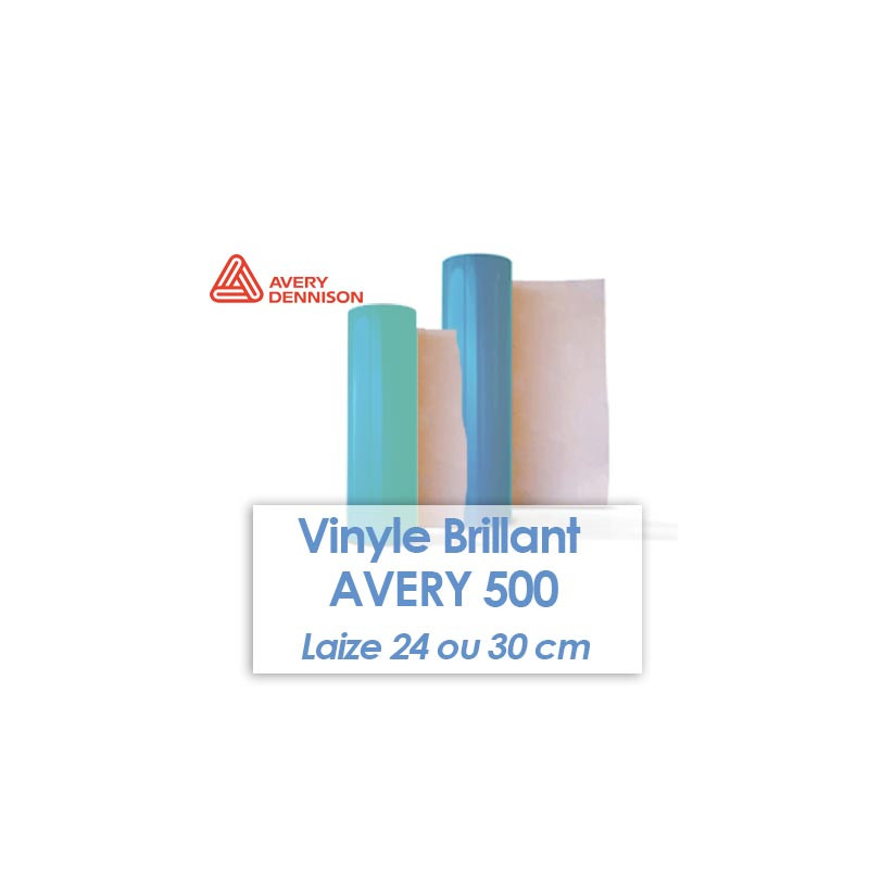 Bobine de Vinyle AVERY 500 Brillant 3/5 ans Laize 24 ou 30 cm - 47 couleurs