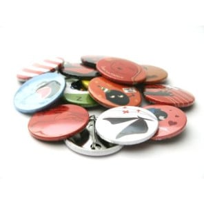 100 blank 37mm badges with pin