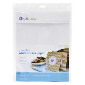 8 printable white adhesive sheets
