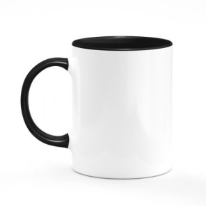 12 Mugs bicolores avec intérieur et poignée noir