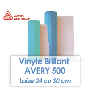 Bobine de Vinyle AVERY 500 Brillant 3/5 ans Laize 24 ou 30 cm - 47 couleurs