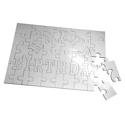 5 Puzzles sublimables en blanco Feliz Cumpleaños A4 35 piezas 