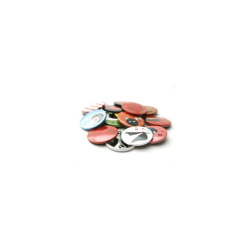 100 75mm Blank Badges with Pin
