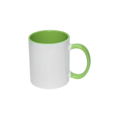12 Mugs bicolores avec intérieur et poignée Vert Clair