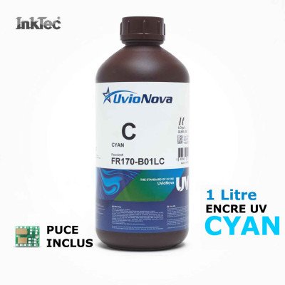 Encre Cyan UV INKTEC FR170 (compatible Mimaki LUS170) avec Puce Incluse - 1 Litre